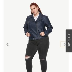 NWOT Navy Fantastic Beasts: Crimes of Grindelwald Girls Faux Leather Jacket, XL